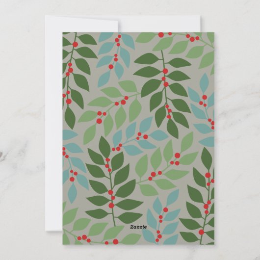 フォトアモダンーチ – ユーカリ枝クリスマス シーズンカード (裏面)