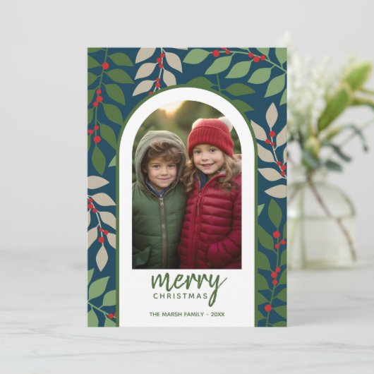 フォトアモダンーチ – ユーカリ枝クリスマス シーズンカード (スタンド正面)