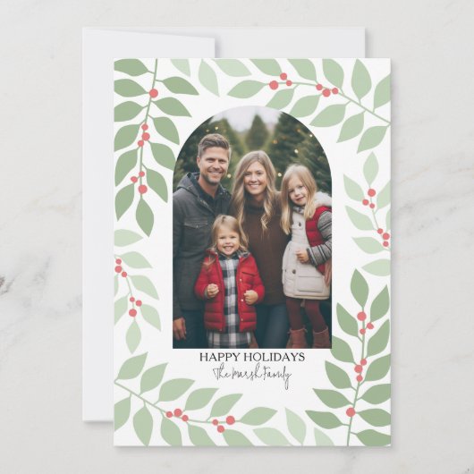 フォトアモダンーチ – 枝お洒落クリスマス シーズンカード (正面)