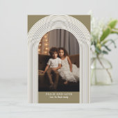 フォトアモダンーチ – 禅の金ゴールドストライプクリスマス シーズンカード (スタンド正面)