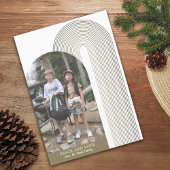 フォトアモダンーチ – 禅の金ゴールドストライプクリスマス シーズンカード