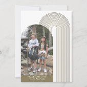 フォトアモダンーチ – 禅の金ゴールドストライプクリスマス シーズンカード (正面)