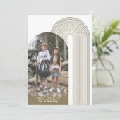 フォトアモダンーチ – 禅の金ゴールドストライプクリスマス シーズンカード (スタンド正面)