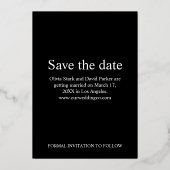 フォトアルバムカバー音楽プレイリスト日付を保存 箔招待状 (裏面)