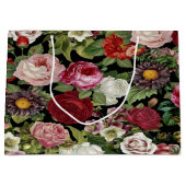 フォトアルバム ウェディングパーティー 赤 ピンク 花 緑 ラージペーパーバッグ (正面)