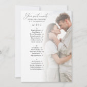 フォトアルファベ結婚ットの座席表カード (正面)