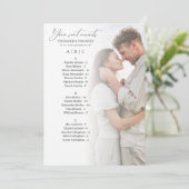 フォトアルファベ結婚ットの座席表カード (スタンド正面)