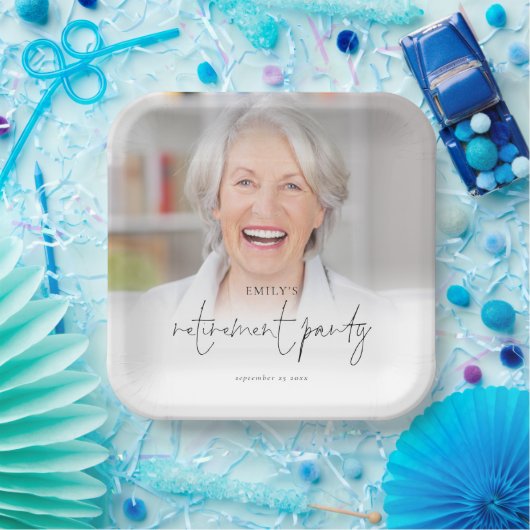 フォトアレエレガントイ退職パーティー紙プラット ペーパープレート (パーティー)