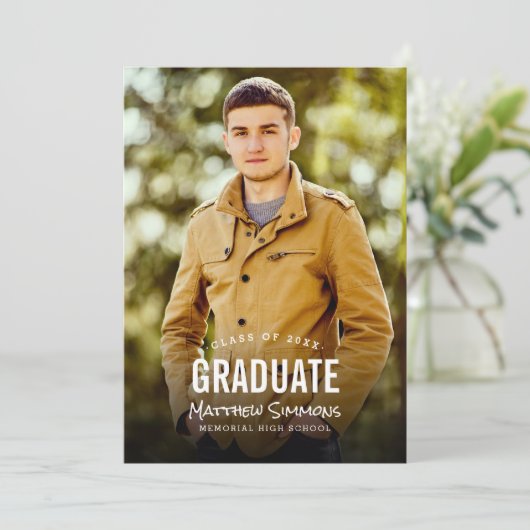 フォトアレモダンーバー卒業パーティー招待状 招待状 (スタンド正面)