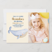 フォトアンダーザシー誕生日 招待状 (正面)