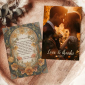 フォトアンティークフローラ結婚アールヌーボー サンキューカード