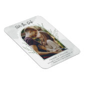 フォトアーエレガントチスクリプト結婚式の日付を保存 マグネット (右側)