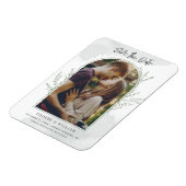 フォトアーエレガントチスクリプト結婚式の日付を保存 マグネット (左側)