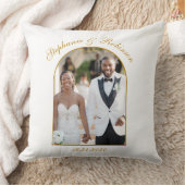 フォトアーエレガントチ金ゴールドスクリプ結婚ト クッション (ブランケット)