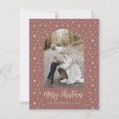 フォトアーチスターズメリークリスマステラコッタ金ゴールド シーズンカード (正面)