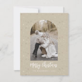 フォトアーチスターズメリークリスマスベージュ金ゴールド シーズンカード (正面)