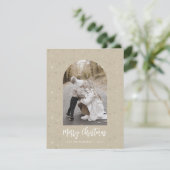 フォトアーチスターズメリークリスマスベージュ金ゴールド シーズンカード (スタンド正面)