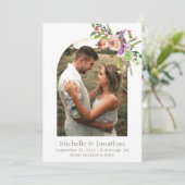 フォトアーチトレンディーセージ緑ボホフラワーズ結婚ーズ セーブザデート (スタンド正面)