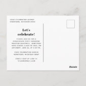 フォトアーチブラック&ホワイト卒業パーティー ポストカード (裏面)