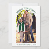フォトアーチメリークリスマスグリーンプレイド シーズンカード (正面)