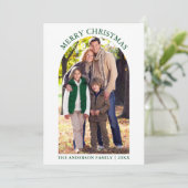 フォトアーチメリークリスマスグリーンプレイド シーズンカード (スタンド正面)