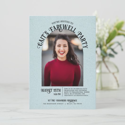 フォトアーチ卒業式さらばパーティの招待状 招待状 (スタンド正面)