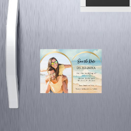 フォトアーチ救ビーチ結婚式ダージマグネット マグネット招待状