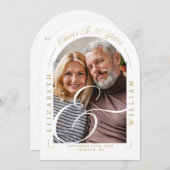 フォトアーチ書道50結婚周年記念 招待状 (正面/裏面)