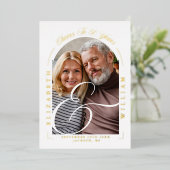 フォトアーチ書道50結婚周年記念 箔招待状 (立ち正面)