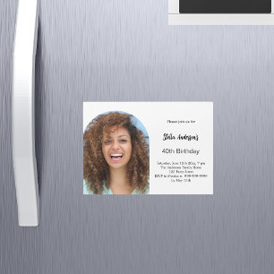 フォトアーチ誕生日 マグネット招待状