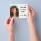 フォトアーチ金ゴールド卒業パーティー日付の保存 チラシ (手)