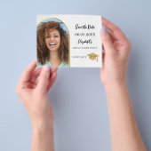 フォトアーチ金ゴールド卒業パーティー日付の保存 チラシ (手)