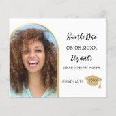 フォトアーチ金ゴールド卒業パーティー日付の保存 チラシ (正面)