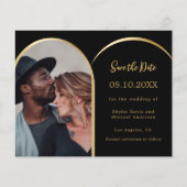 フォトアーチ黒い結婚式Dateカードを保存 (正面)