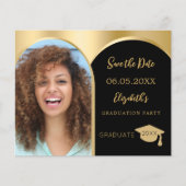 フォトアーチ黒の卒業式Dateカードを保存 (正面)