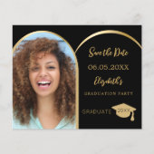 フォトアーチ黒の卒業式Dateカードを保存 (正面)