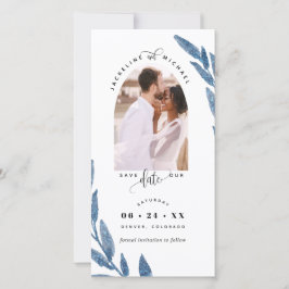 フォトアーチ、ネイビーウェディング日付ブックマークを保存