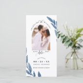 フォトアーチ、ネイビーウェディング日付ブックマークを保存 (スタンド正面)