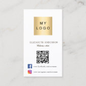 フォトアーチQrコードSNSブランドカラー 名刺 (正面)