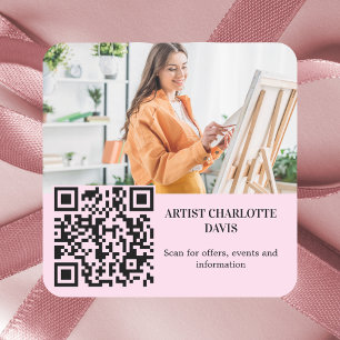 フォトアーティストのデザイナーQRコードビジネス スクエアシール