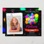 フォトアートの誕生日のアート招絵を描出工品 招待状 (正面/裏面)