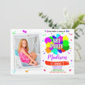 フォトアートの誕生日のアート招絵を描出工品 招待状 (スタンド正面)