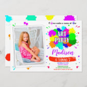 フォトアートの誕生日のアート招絵を描出工品 招待状 (正面/裏面)