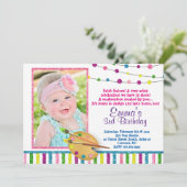 フォトアート誕生日、スパークル、グリッター招待状 招待状 (スタンド正面)