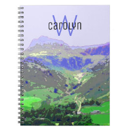フォトアート、素晴らしLangdale Valley、あなたのイニシャル ノートブック