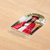 フォトアーモダンチスクリプトの卒業発表 アクリル招待状 (レイダウン)