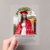 フォトアーモダンチスクリプトの卒業発表 アクリル招待状 (インサイチュ (ポータブル))