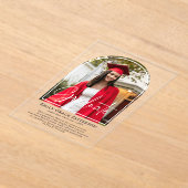 フォトアーモダンチスクリプトの卒業発表 アクリル招待状 (レイダウン)