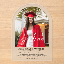 フォトアーモダンチスクリプトの卒業発表 アクリル招待状