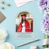 フォトアーモダンチスクリプトの卒業発表 アクリル招待状 (インサイチュ (ウェディング))